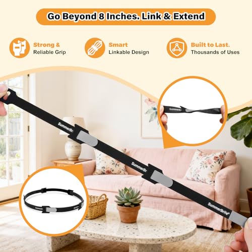 SummerBrite 70 Pack Black Cable Ties Assorted Sizes (4, 6, 8 Inch) with Writable Labels, Reusable Cord Organizer Straps, Hook & Loop Wire Management for PC Desk Setup, Home Office & Electronics - color: Black, size: 4IN+6IN+8IN