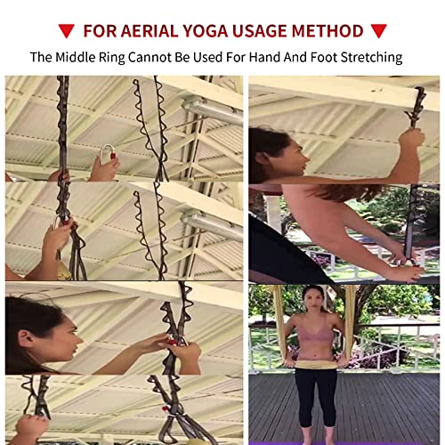Aerial Yoga Hammock Daisy Chains Strap, Strong 22kN Adjustable with 10 Loops, No Stretch, Climbing Strap Nylon Chain Sling FOR Aerial Yoga,Swing, Hammock, Suspension, Exercise - color: Red