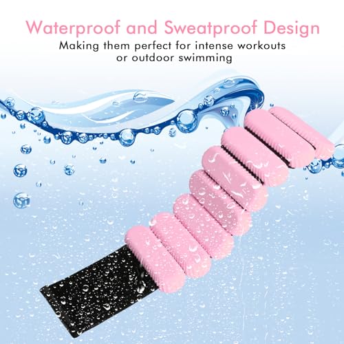 Wrist Ankle Weights for Women, Adjustable Ankle Weights Strength Training Silicone Bracelets Workout Wrist Ankle Weights for Men Women Yoga Running Dance Ankle Arm Leg Weights (2lb) - color: Pink