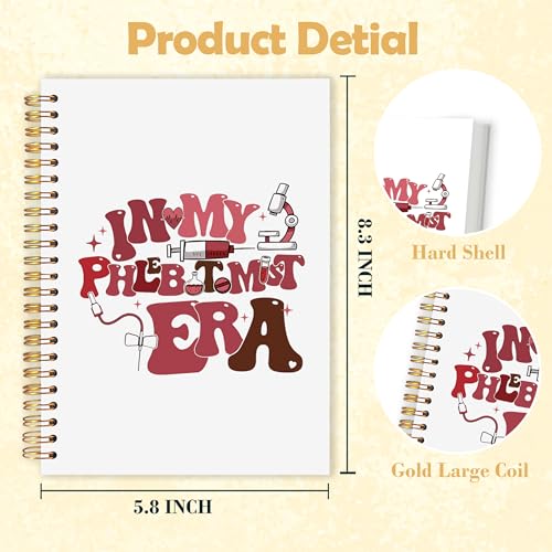 OJMFHEGEE Phlebotomy Phlebotomist Spiral Notebook 5.5x8.3 in, Nurses Week Gifts, In My Phlebotomist Era Nurse Medical Hardcover Notebook Journal Gifts for Work Study Women - color: Phlebotomy Phlebotomist