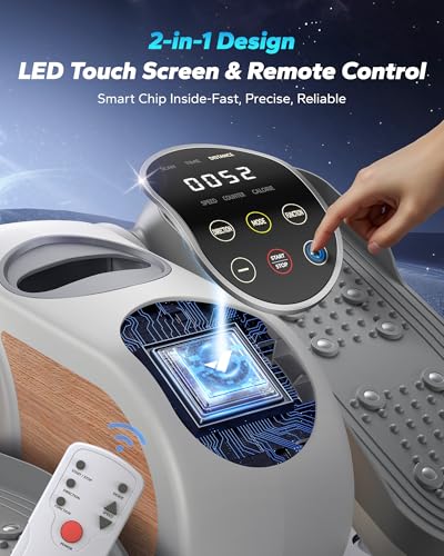 MERACH Under Desk Elliptical Machine, Leg Exerciser While Sitting for Seniors with 12-Speeds & Remote Control, Quiet Portable Electric Seated Pedal Exerciser Machine for Home Office - color: White