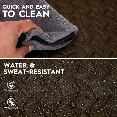 18pcs Puzzle Exercise Mat, 12.6"x12.6"x0.4", 18sqft EVA Interlocking Foam Floor Tiles, Protective, Water-Resistant Flooring for Home Gym & Workout Equipment - color: Cocoa Brown