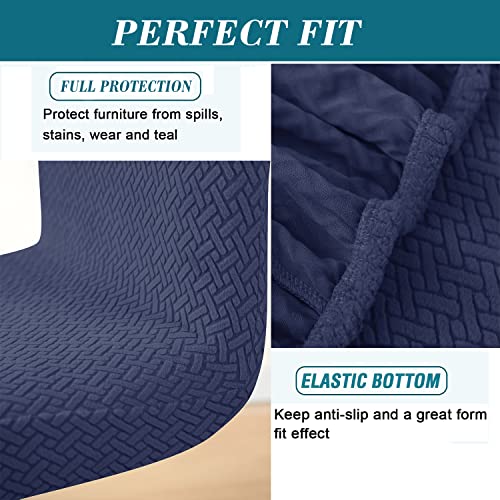 HFCNMY Bar Stool Covers with Backs,4 Pack Stretch Bar Stool Chair Covers,Jacquard Bar Stool Covers,Washable Bar Chair Covers Swivel Barstool Covers Slipcovers with Back Blue - color: Blue