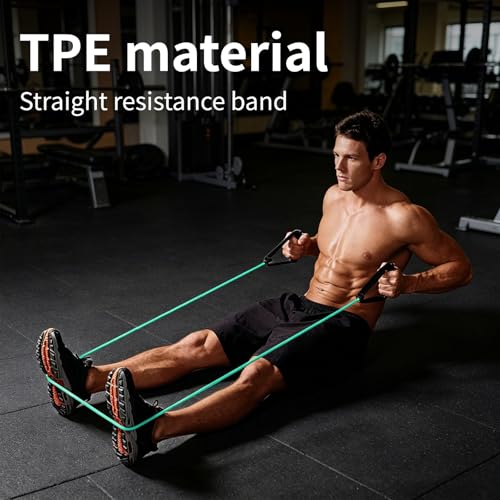 10-Pack Bulk Resistance Bands with Handles, Same Resistance Level, for Resistance Training, Physical Therapy, Home Workouts, Fitness & Pilates - color: Green 15-20LBS