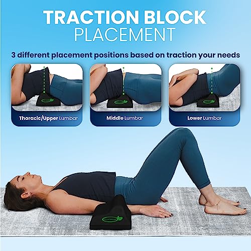 Lumia Wellness Lumbar Traction Block, Chiropractic Back Stretcher for Pain Relief, Lumbar Decompression, Lumbar Lordosis & Thoracic Kyphosis Correction