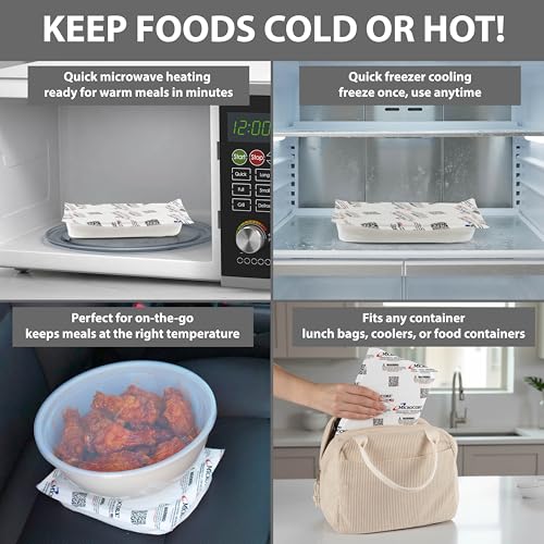Vesture Microcore Reusable Hot & Cold Pack - 5x7 Inch - For Food or Body | Microwave & Freezer Safe - Non-Toxic - For Targeted Pain Relief, Injury Therapy, Lunchboxes, Small Coolers & Travel