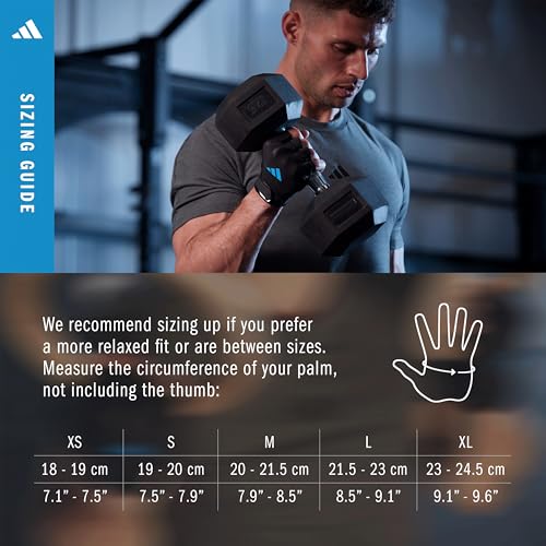 adidas Essential Training Gloves - color: Blue, size: Medium