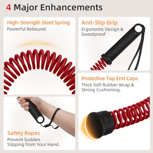 Abahub Weighted Ropeless Battle Rope, Portable Silent Cordless Battle Ropes, Space Saving Home Gym No Battle Ropes with Storage Bag, 2PCS Red - Set B - color: Red