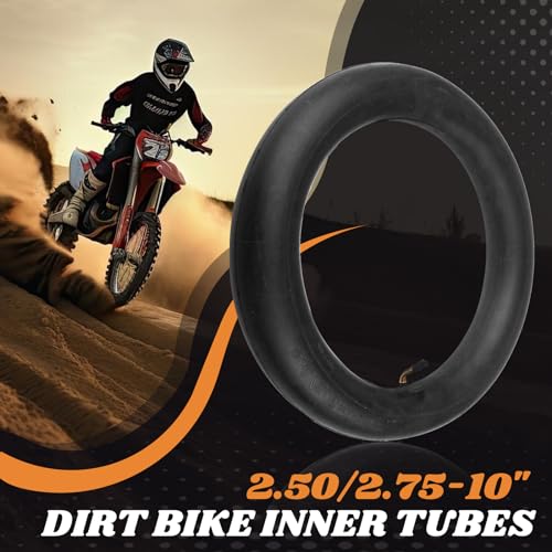 AR-PRO (2-Pack) 2.50/2.75-10 Dirt Bike Replacement Inner Tube Heavy Duty with TR-87 Bent Valve Stem, Compatible for Honda Crf50 /Xr50, Razor MX650 / MX500, Suzuki DRZ70 / JR50, Yamaha PW50 - size: 2.50/2.75-10",TR-87 Valve