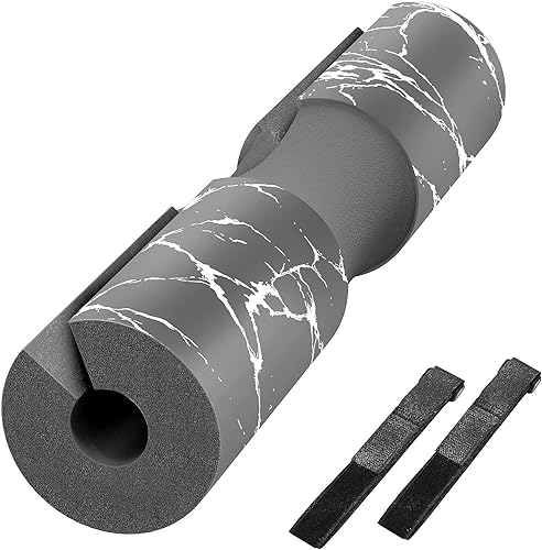POWER GUIDANCE Barbell Squat Pad - Neck & Shoulder Protective Pad - Great for Squats, Lunges, Hip Thrusts, Weight Lifting & More - Fit Standard and Olympic Bars Perfectly - color: Gery
