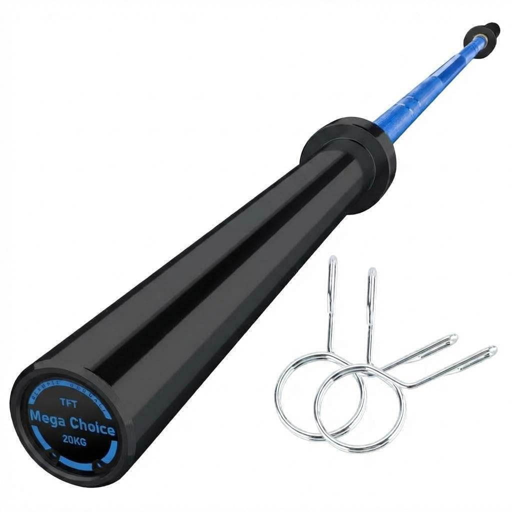 7FT/4 ft Home Gym Barbell Bar – 700LB/1500LB/500LB Capacity, Anti-Slip Knurling, Solid Steel, for Weightlifting, Strength Training - color: Blue, size: 7FT-1500lbs