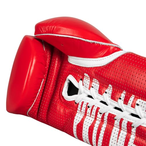 Title Boxing Pro Mex Professional Edge Lace Training/Sparring Boxing Gloves - color: Red, size: 14 oz