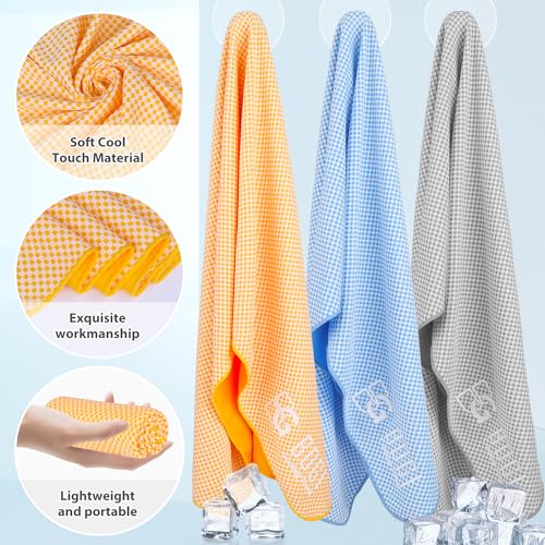 BOGI Cooling Towels for Neck and Face, Soft Breathable Cool Towel for Instant Cooling Stay Cool for Yoga, Sport, Gym, Camping, Running & More Activities - color: Orange, size: 40.00" x 12.00"