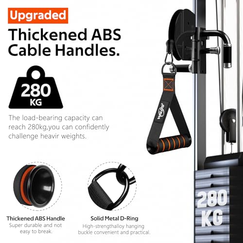 WALITO Exercise Handles, Replacement Cable Machine Attachments for Home Gym Equipment, Pulley System, Pilates, Resistance Bands, Strength Trainer, Heavy Duty Working Out Handles - color: Black-Orange