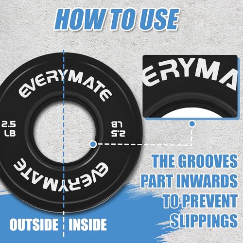 EVERYMATE Change Weight Plates 1.25LB 2.5LB 5LB Set Fractional Olympic Bumper Plates for Cross Training Steel Insert Strength Training - color: 15 LB(2.5+5), size: Black
