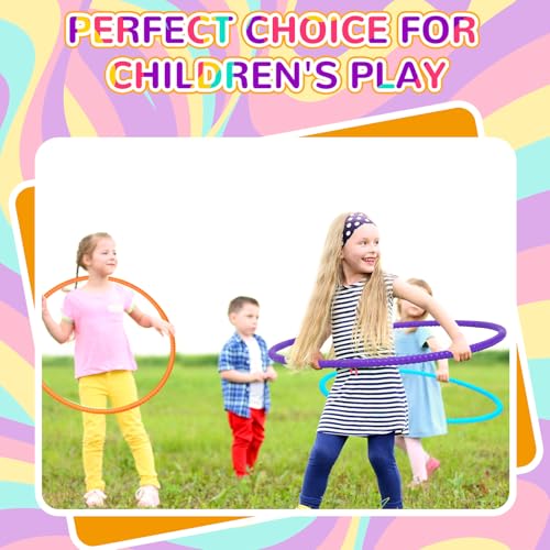 Sratte 6 Pcs Exercise Hoop Detachable Adjustable Plastic Hoops Snap Together Toy Ring Color Playground Toys for Girls and Boys Party Games, Sports, Exercise, Dog Training(28 Inch,Stylish Colors) - color: Stylish Colors, size: 28 Inch