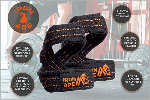 Figure 8 Straps for Deadlift, Weight Lifting, Shrugs, and Weightlifting. Heavy Duty Cotton, 4 Sizes - size: Intermediate