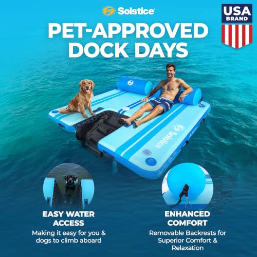 SOLSTICE Inflatable Pup Plank, Dog Water Ramp for Boats & Docks, Boost Step - size: Dock RISE (4-6 Person)