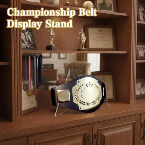 Primst Acrylic Championship Belt Display Stand – Stable Triangle Design, Heavy-Duty & Easy to Assemble, Universal Holder for Wrestling, Taekwondo, Boxing Title Belts