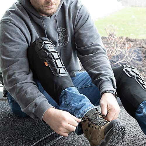 Klein Tools 60511 Knee Pad, Heavy Duty Padded Knee Sleeves, Breathable Mesh Back, Elastic Cuff with Slip-Resistant Silicone, Black, M/L - size: M/L