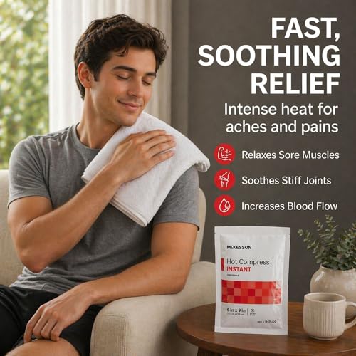 McKesson Instant Hot Packs, Instant Hot Compress, 6 x 9 in | Instant Hot Pack,Sodium Acetate / Water,Disposable,6 X 9 Inch - color: Red, size: 6x9