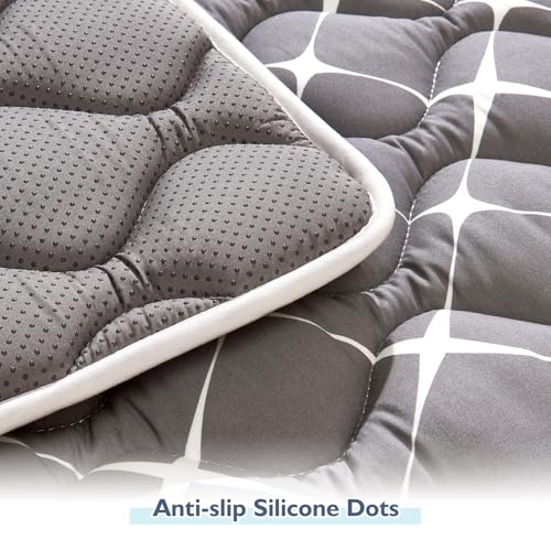 High-Density Foam Baby Play Mat, 36x36 Inches Thicken One-Piece Comfortable and Soft Playmat, Non Slip Machine Washable Floor Mat for Infants, Tapete para Bebes,Toddlers - color: Grey White, size: 36" x 36"