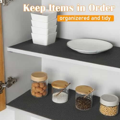 Songrey Non-Adhesive Drawer and Shelf Liner, Non Slip Cabinet Liners, Protect Kitchen Cupboard, Bathroom Drawers, Breathable, Thick Strong Grip mat (12IN x 10FT, Black) - color: Black, size: 12"W x 120"L