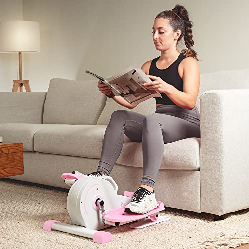 Sunny Health & Fitness Under Desk Pedal Elliptical Machine Leg Exerciser - color: Pink