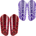 Shin Guards - Soccer Shin Guards with Cushion Protection for Kids/Adults - color: Red and Purple,Shin Pads 2 Pairs, size: Medium