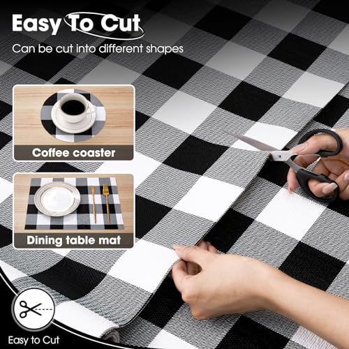 Drawer and Shelf Liner, Non-Slip Kitchen Cabinet Liners Non-Adhesive Thick Strong Grip Waterproof Washable Mats Protect Dresser Shelves Cupboard Bathroom Cabinets, Buffalo Plaid, 12 in X 10 FT - color: Buffalo Plaid, size: 11.8"W x 118"L