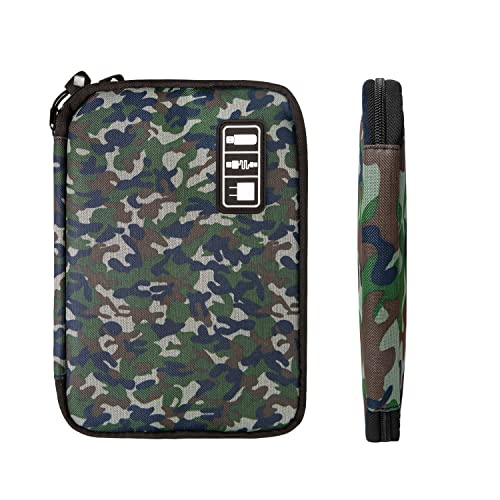 Lcsmaokin Electronics Travel Organizer,Portable Waterproof Electronic Travel Storage Bag for Small Charging Cord Storage,Charger,SD Card etc,for Travel,Business -Camouflage Green - color: C-Camouflage, size: Single Layer
