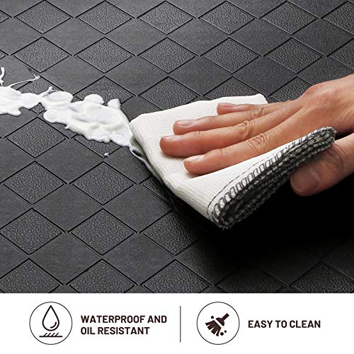 HappyTrends Floor Mat Cushioned Anti-Fatigue ,17.3"x28",Thick Waterproof Non-Slip Mats and Rugs Heavy Duty Ergonomic Comfort Rug for Kitchen,Floor,Office,Sink,Laundry,Black - color: Black, size: 28"L x 17.3"W x 0.5"Th