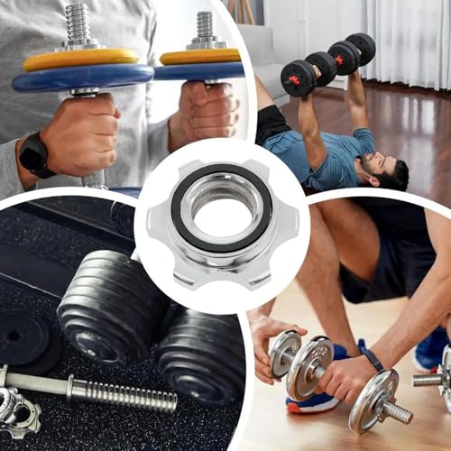 Lovelysp 2PCS 1inch/25mm Standard Barbell Rotating Lock Barbell clamp Weight clamp for Sports Weightlifting Physical Fitness Fitness Equipment