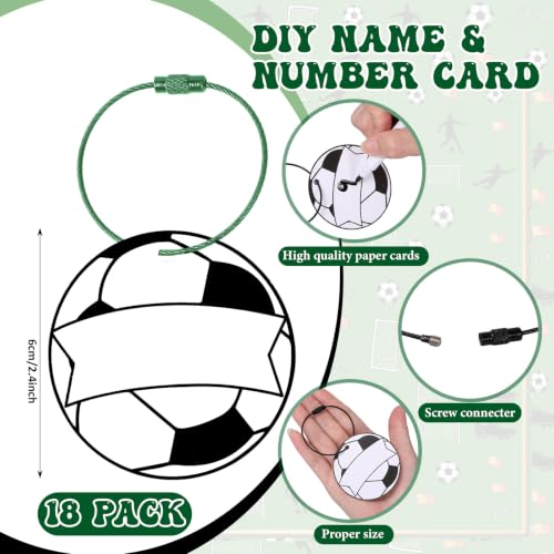 18 Set Soccer Cooling Towels with Plastic Container and Name Card 40"x12" Microfiber Breathable Chilly Ice Towel Sweat Towels Bulk for Neck Players Team Gift Sport Running Party Favors - style: Soccer 2