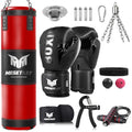 Mesetast Punching Bag for Adults, 4ft Heavy Boxing Bag Set with 12 OZ Gloves for MMA Karate Kickboxing Boxing - Unfilled - color: 2.Red