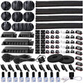 311Pcs Cable Management Organizer Kit 4 Cable Sleeve Split | 53Cable Clips 12Cord Clips Holder,22 Cable Ties, 20 Adhesive Wall Cable Tie, 200Fasten Cable Ties for TV Office Home - size: 311 PCS