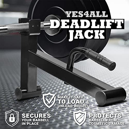 Yes4All Deadlift Jack/Barbell Stand – Holds 600lb Barbell Plates for Deadlift Exercise, Squat Wedge for Squat/Weight Training - color: Black