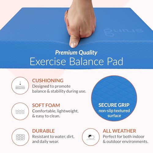 Gurus Balance Pad – High-Density Foam Balance Pad Physical Therapy for Stability & Strength, Exercise Foam Pad for Balancing, Non-Slip Lightweight Trainer for Home Gym & Rehab (Blue) - color: Pink, size: Normal (15.6" x 12.6")