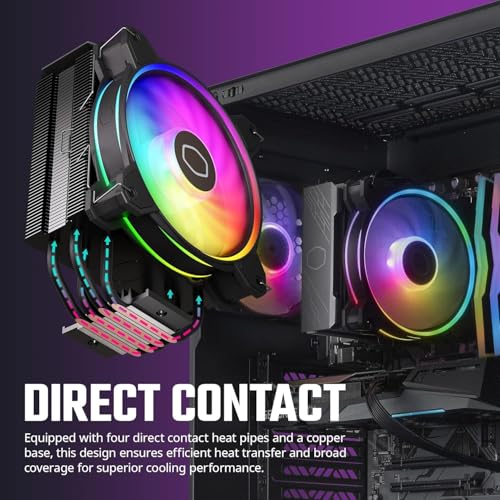 Cooler Master HAF 500 Pro Bundle – PC Case + PSU + CPU Cooler, High Airflow ATX Mid-Tower PC Case with Dual 200mm ARGB Fans + Hyper 212 Halo CPU Air Cooler + MWE 650W Gold Power Supply