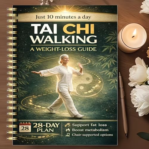 28-Day Senior Balance & Weight Loss Journal – Tai Chi Walking Workout Log, Low-Intensity Exercise Tracker, Designed for Seniors, Spiral-Bound Fitness Planner (2 Copies)