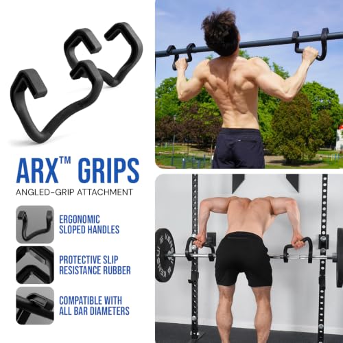 KENSUI Arx Grips - Wide Grip Pull Up Attachment, 800 lb Tested Capacity | Dynamic 5° to 35° angle gives multiple pulling positions for rows, pulldowns, shrugs and back training