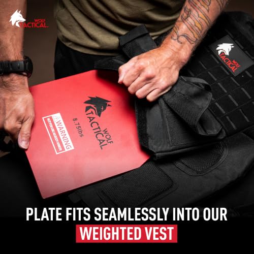 WOLF TACTICAL Weight Vest Plates - 5.75/8.75/14.5/19.75LB Pairs - WODs, Strength Training, Running, Heavy Workouts - color: 8.75LB Plates
