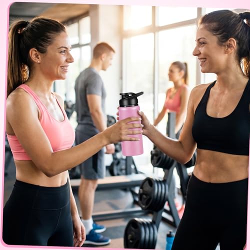 CHENGU Water Bottle Bulk 20 oz Aluminum Reusable Bottles Lightweight Snap Lid Water Cups Easy Carry Leak Proof Travel Tumbler for Gym Sports Camping Hiking Fishing - color: Pink
