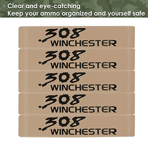 Aolamegs 5/10 Pack Magazine Bands - 5.56 Nato, 300 Blackout, 300 Subsonic, .223 Remington, .308 Winchester, 7.62x39 Magazine Marking Band, Durable Silicone Ammo Caliber Bands for Magazine Identification (2 Colors) - color: 308win-khakiblack(10pcs)