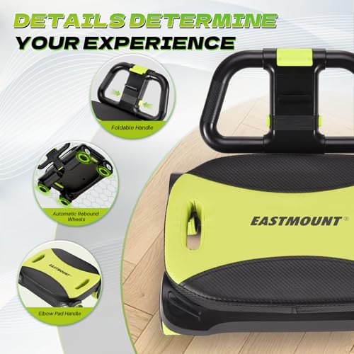 EAST MOUNT Ab Roller Wheel - Ab Roller with Elbow Support for Core Workout Belly Fat Automatic Rebound Abdominal Wheel for Women Men Home Gym Equipment - color: Green