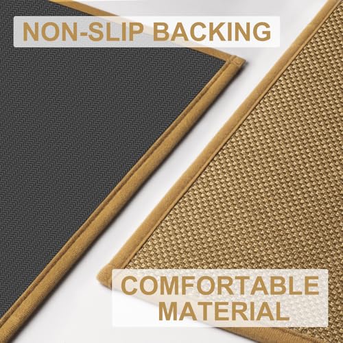 LEKEEPGO Door Mat 17"x29", Low-Profile Door Mat Indoor Entrance, Non Slip Rubber Backing Front Indoor Door Mats, Washable Absorbent Entry Doormat Inside Door Mats Resist Dirt Entryway Mat, Light Brown - color: Light Brown, size: 1'5" X 2'5" (Rectangular)