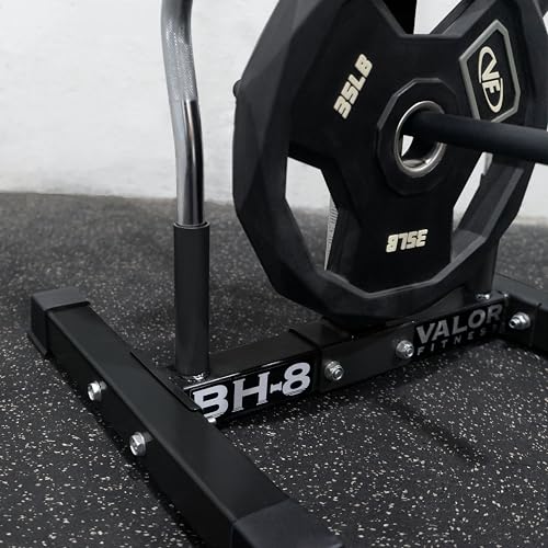 Valor Fitness Weight Plate Rack with Barbell Holders – Heavy-Duty Steel Storage Tree with 6 Pegs and 2 Vertical Bar Sleeves for Standard and Olympic Plates – 800 lb Capacity for Home & Garage Gyms - color: Black