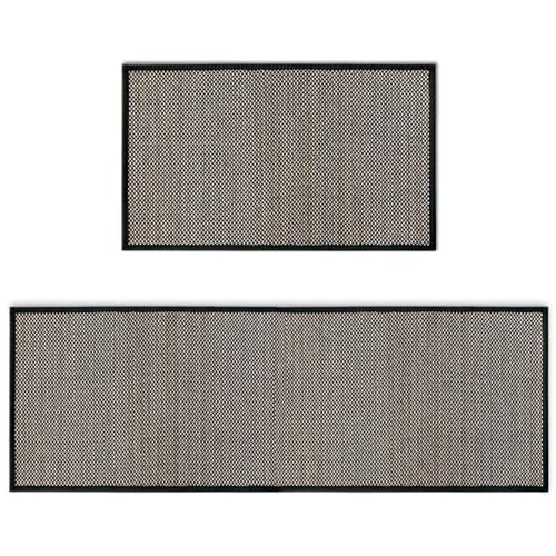 Artoid Mode Washable Non-Skid Kitchen Rugs and Mats Set of 2, Rubber Backing Home Decor Kitchen Mats for Floor Front of Sink Black - 17x29 and 17x47 Inch - color: Black, size: 17" x 29" /17" x 47"