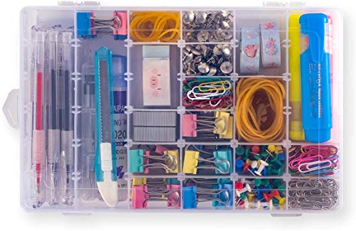 Plastic Organizer Container Box 36 Compartments Jewelry Storage Box with Adjustable Dividers (3 Pack) - color: 3 Pack