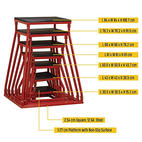 Body-Solid Tools Steel Frame Plyo Box - Ideal for Plyometric Jump Box Workouts, Step Up Exercises - Essential Equipment for Home Gym - style: 12-Inch